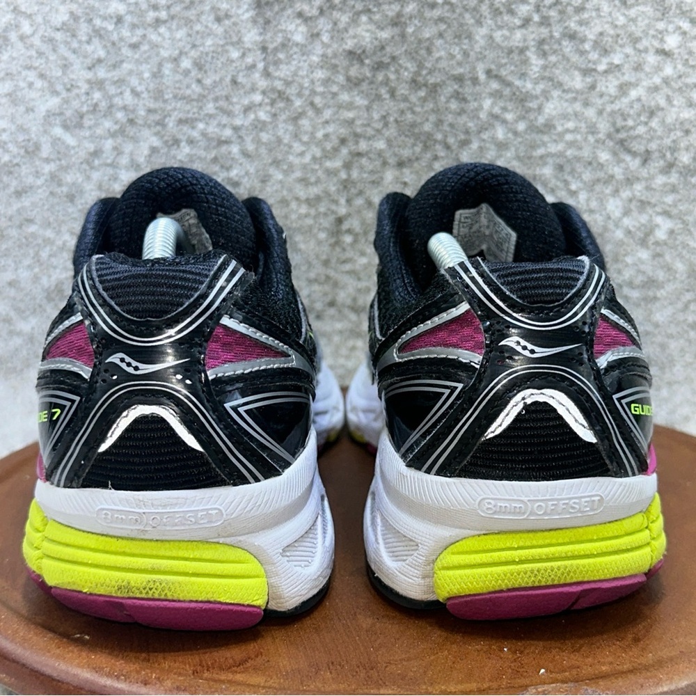Saucony Glide 7 Women's Running Sneakers Size 7  Green Purple Black Saucony Shoe - Picture 4 of 10